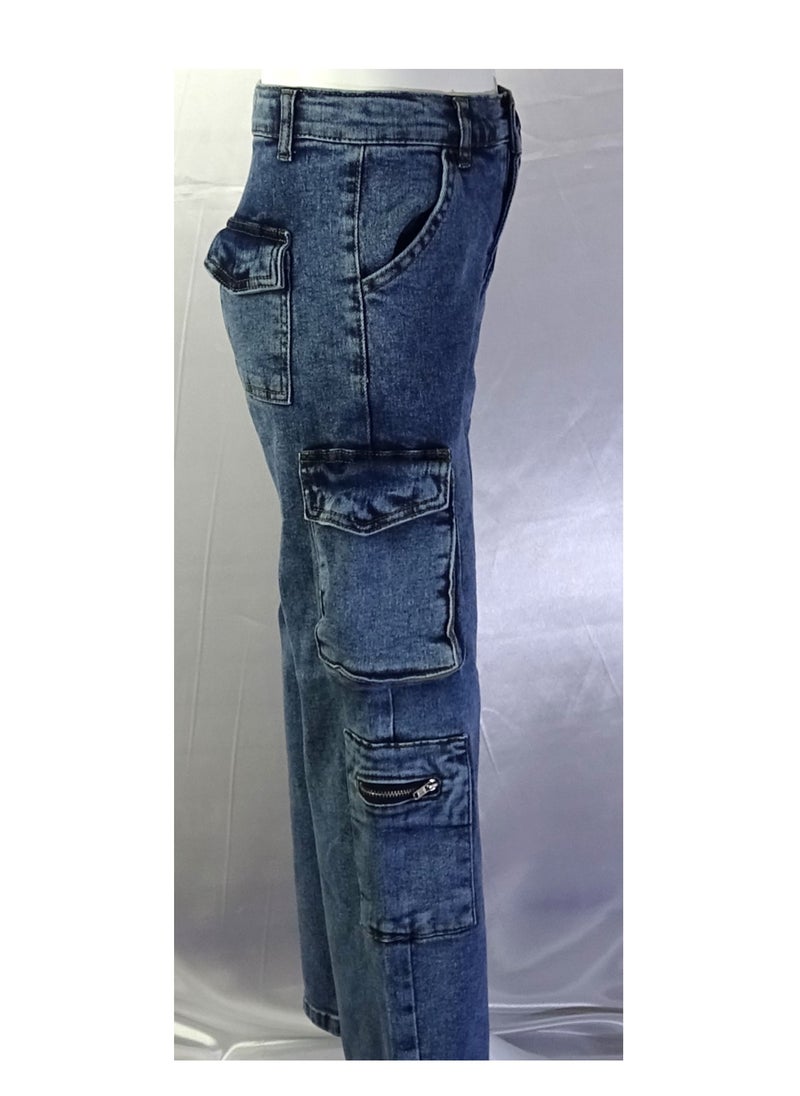 SHELTER - "Girls' jeans with button waistband and multiple pockets from the Shelter 23029 collection." - Image 1