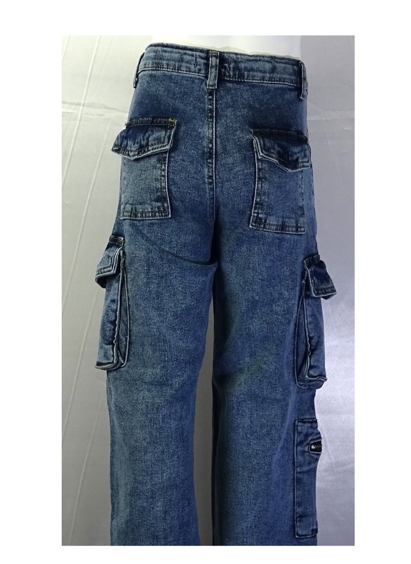 SHELTER - "Girls' jeans with button waistband and multiple pockets from the Shelter 23029 collection." - Image 1