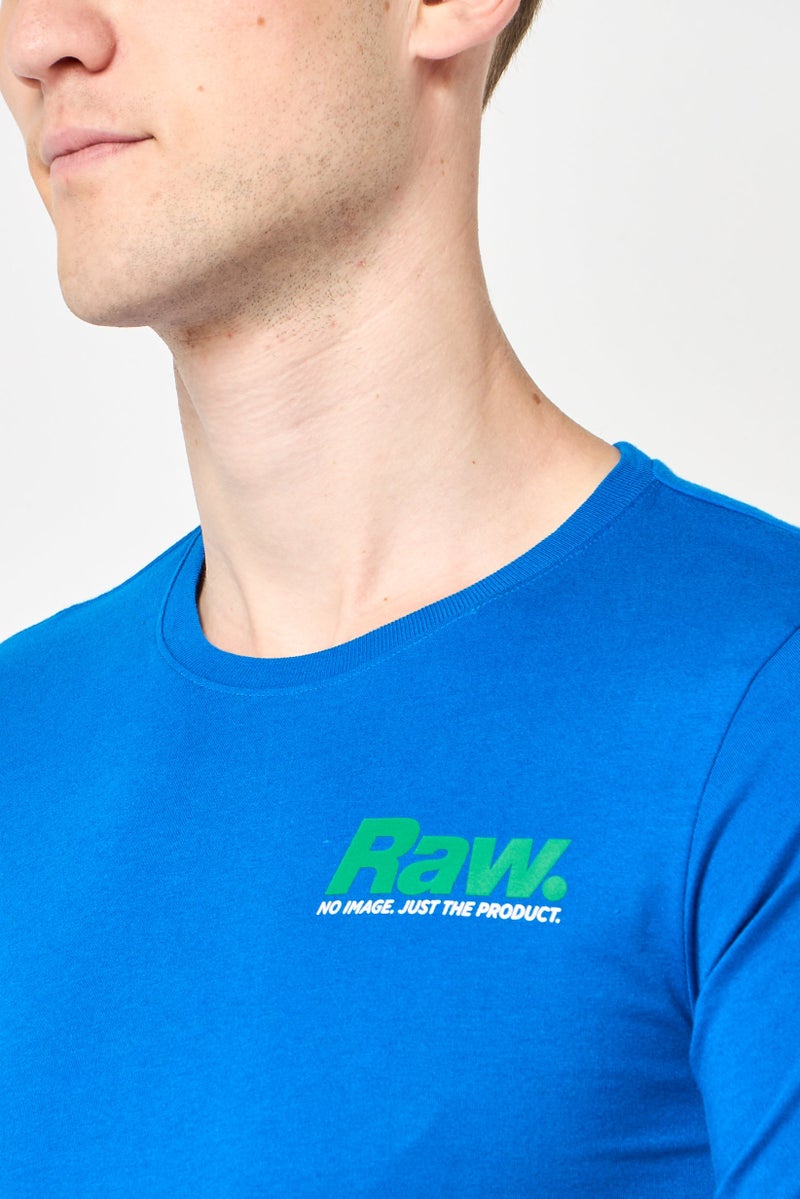 G-Star RAW Men Crew Neck Short Sleeve Graphic Print T-Shirt, Blue - Image 3