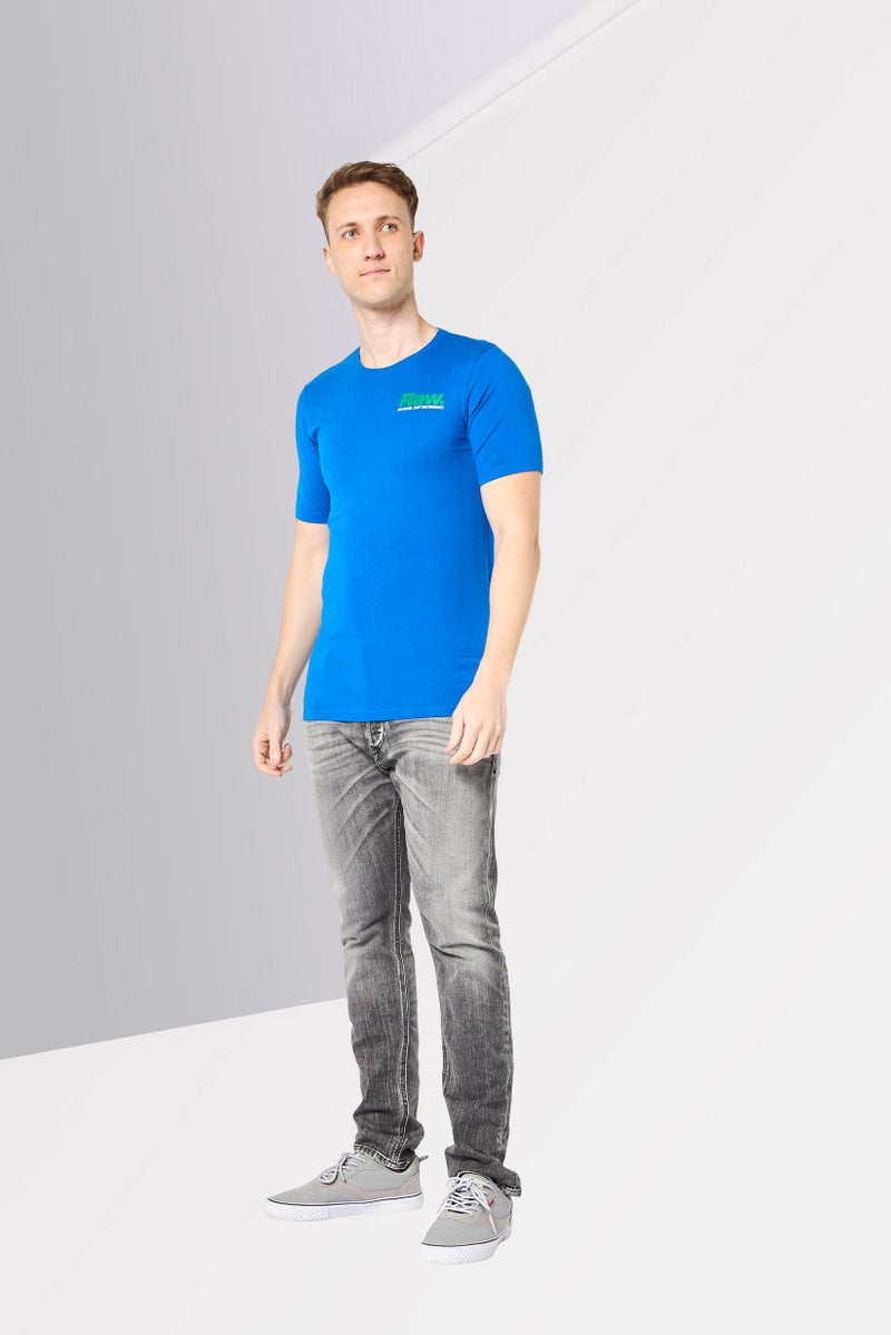 G-Star RAW Men Crew Neck Short Sleeve Graphic Print T-Shirt, Blue - Image 2