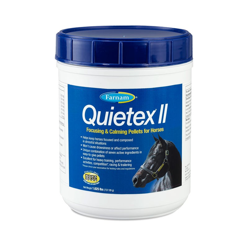Farnam Quietex II Horse Calming Supplement Pellets, Helps Manage Nervous Behavior And Keep Horses Calm & Composed In Stressful Situations, 1.625 Lbs, 26 Day Supply - Image 1