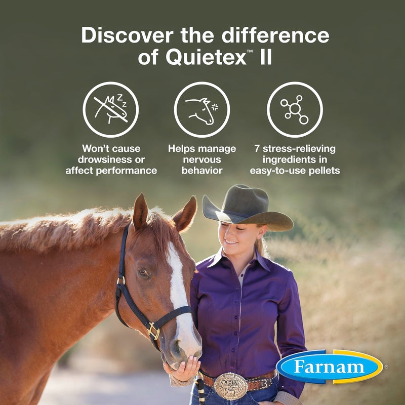 Farnam Quietex II Horse Calming Supplement Pellets, Helps Manage Nervous Behavior And Keep Horses Calm & Composed In Stressful Situations, 1.625 Lbs, 26 Day Supply - Image 3