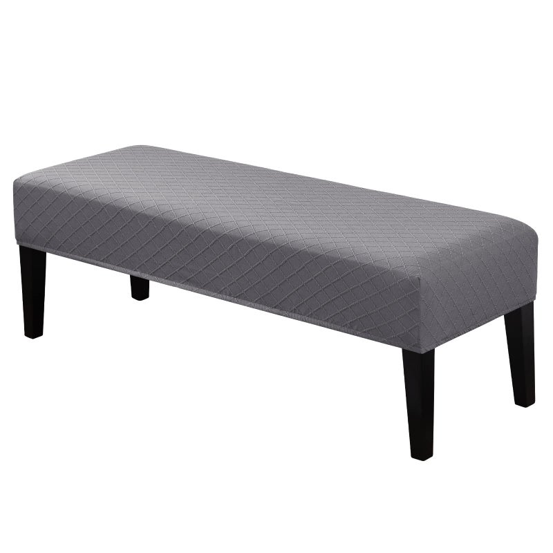 Lebaley Chair Covers for Dining Bench  Stretch Jacquard Removable Washable Chair Seat Slipcovers Protector Rectangular Bench Cover for bedrooms Living Rooms KitchenLight Grey