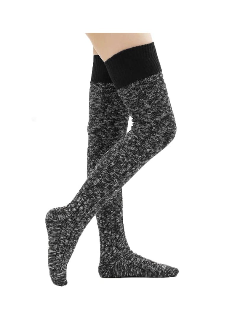 SYOSI High Socks for Women, Women's Thigh High Knitted Winter Boot Socks Vintage Extra Long Leg Warmer Over Knee High Stockings, Winter Boot Sock Vintage Warm Extra Long Leg Warmer High Stocking  - Image 1