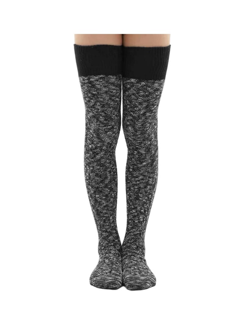 SYOSI High Socks for Women, Women's Thigh High Knitted Winter Boot Socks Vintage Extra Long Leg Warmer Over Knee High Stockings, Winter Boot Sock Vintage Warm Extra Long Leg Warmer High Stocking  - Image 5
