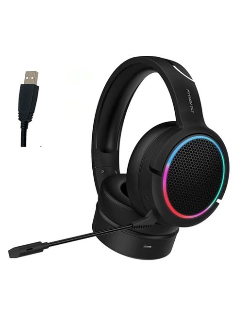 سماعة رأس للألعاب X5 Pro RGB USB باللون الأحمر، صوت محيطي 7.1 مع ميكروفون، للألعاب