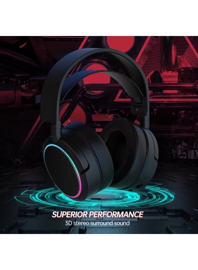 سماعة رأس سلكية للألعاب X5 Pro RGB ، صوت محيطي 7.1 مع ميكروفون، للألعاب - Image 3
