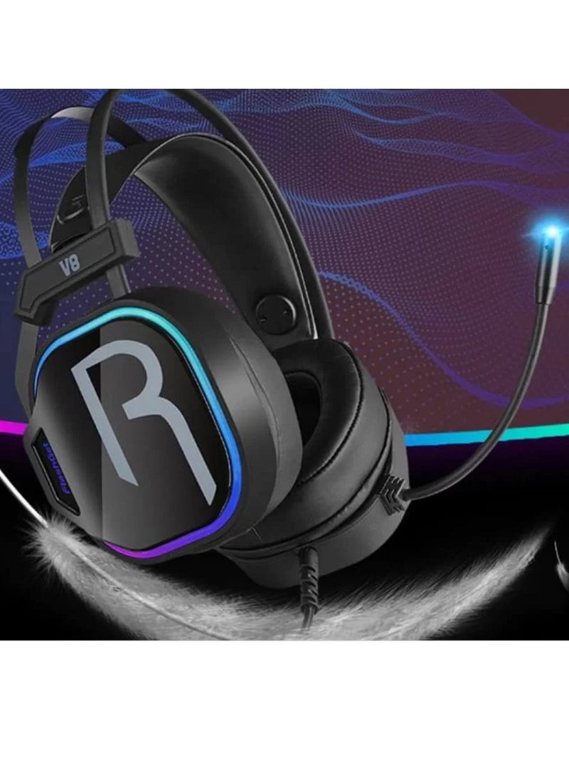 V8 RGB Gaming Headset, 7.1 Surround Sound with Microphone, For Games - pzsku/Z2753A9463E1C94344F3BZ/45/_/1739889767/597638ff-3451-46a3-a666-7d0d139fd088