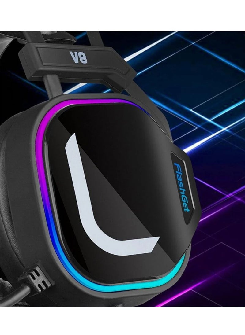 V8 RGB Gaming Headset, 7.1 Surround Sound with Microphone, For Games - pzsku/Z2753A9463E1C94344F3BZ/45/_/1739889798/91f739b9-c057-41f7-949d-9b5be54e6884