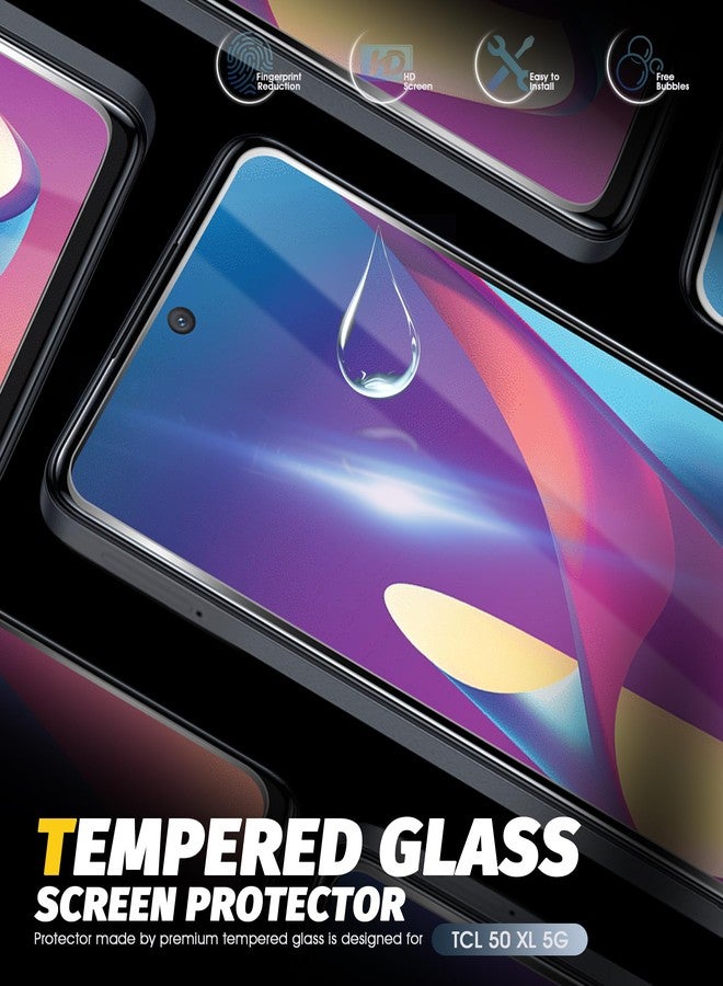 Orzero (3 Pack) Tempered Glass Screen Protector Compatible for TCL 50 XL 5G/TCL 50 XL NXTPAPER 5G, Protector De Pantalla 2.5D Arc Edges 9H High Definition Bubble-Free - Image 2