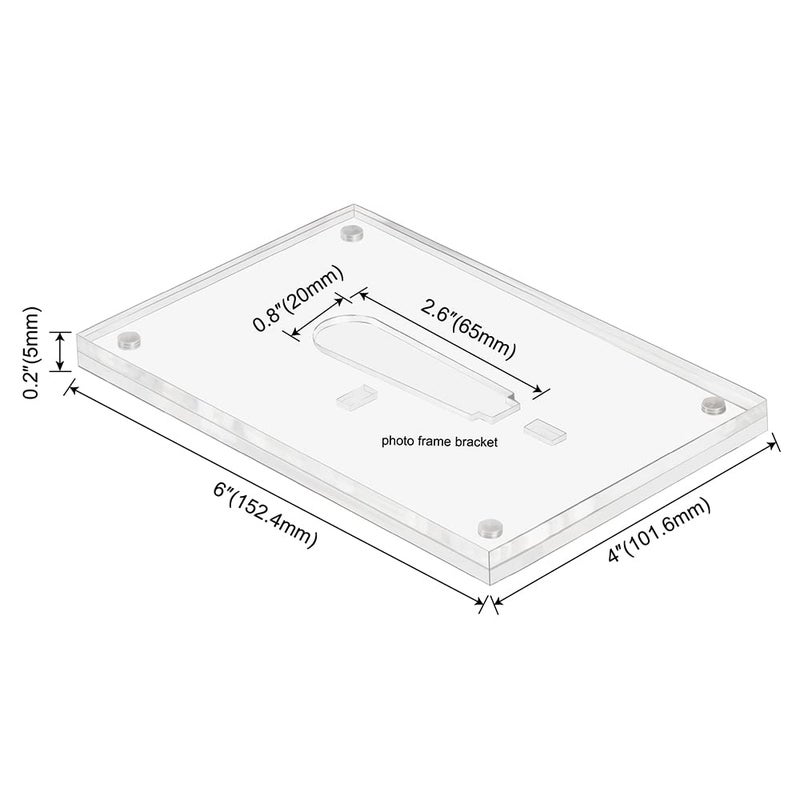 ECOSEAO 4x6 Minimalist Picture Frame Acrylic Glass Photo Frame with Magnetic Desktop Display Horizontally or Vertically - Image 2