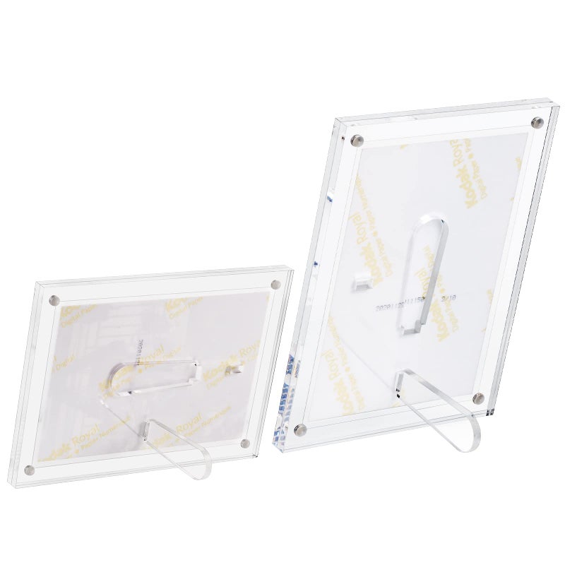 ECOSEAO 4x6 Minimalist Picture Frame Acrylic Glass Photo Frame with Magnetic Desktop Display Horizontally or Vertically - Image 4