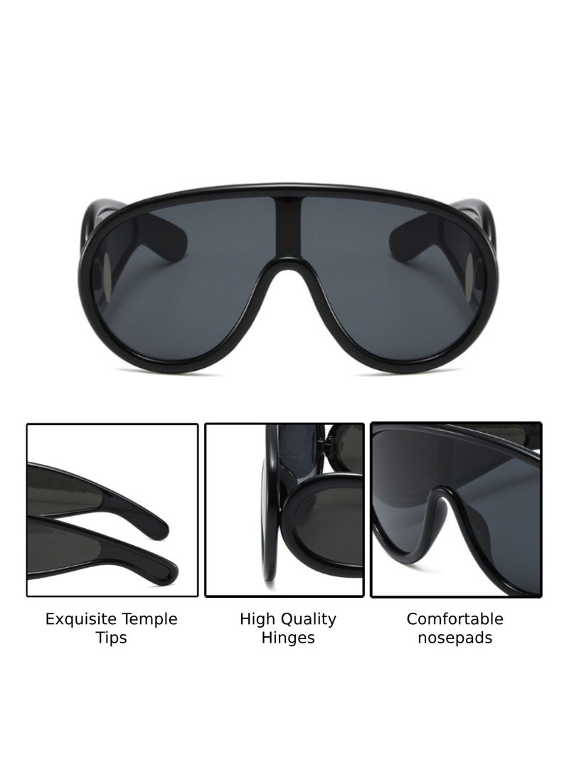 Urban Utility Stylish Oversized UV Wide Rimmed Frame Sunglasses for Women, Durable, UV Protection, Trendy Eyewear, High-Quality Glasses, Fashionable Eyeglasses, Classic Shades, Designer Eyewear  - Image 5