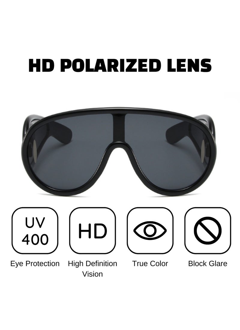 Urban Utility Stylish Oversized UV Wide Rimmed Frame Sunglasses for Women, Durable, UV Protection, Trendy Eyewear, High-Quality Glasses, Fashionable Eyeglasses, Classic Shades, Designer Eyewear  - Image 4