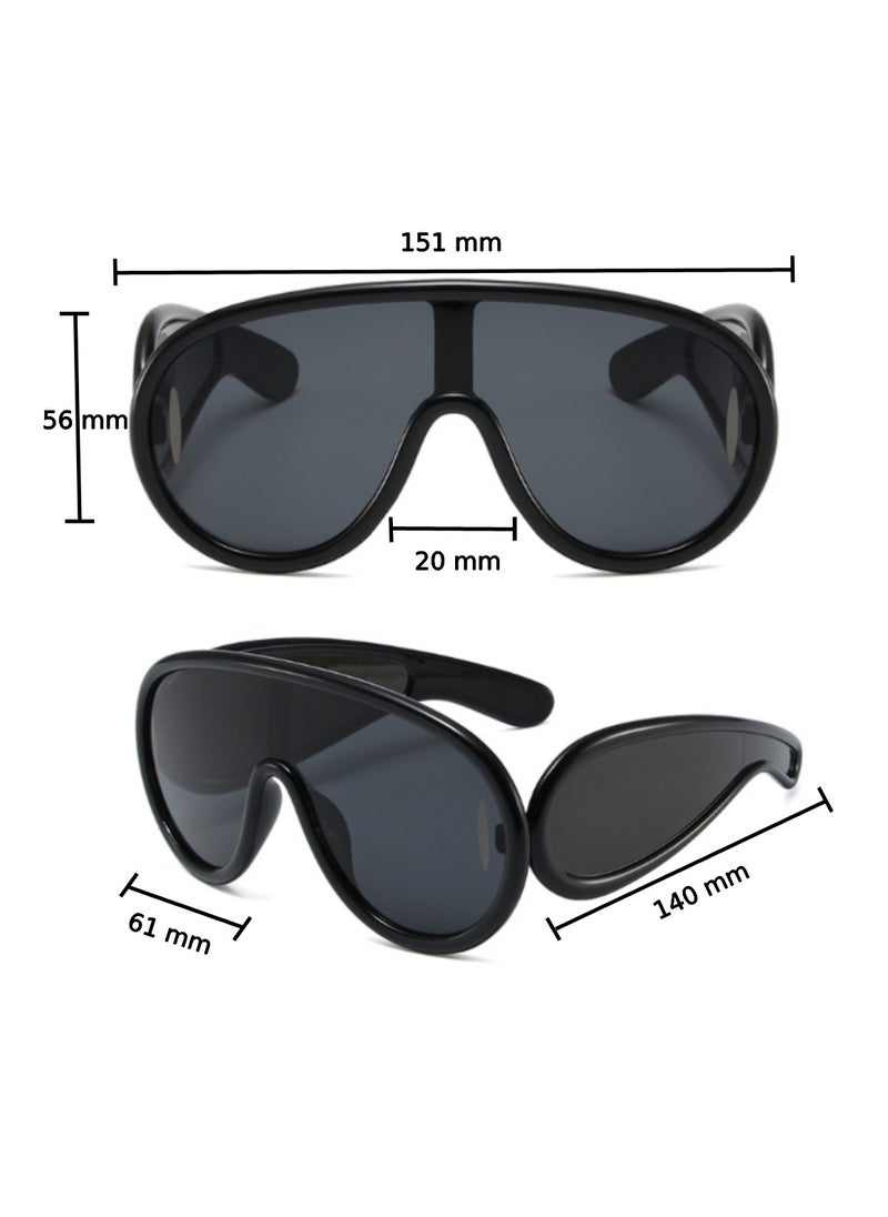 Urban Utility Stylish Oversized UV Wide Rimmed Frame Sunglasses for Women, Durable, UV Protection, Trendy Eyewear, High-Quality Glasses, Fashionable Eyeglasses, Classic Shades, Designer Eyewear  - Image 3