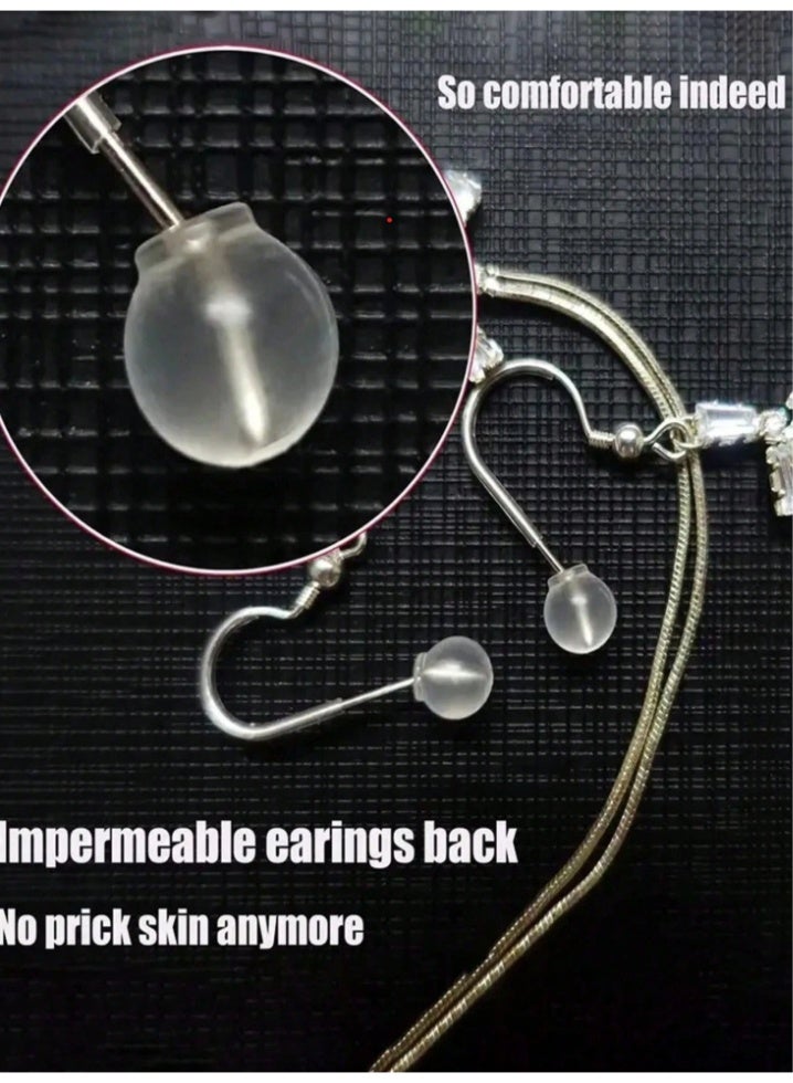 مجموعة 30 قطعة أزرار أقراط صغيرة ناعمة شفافة بديلة للإكسسوار بدون ثقب - Image 2