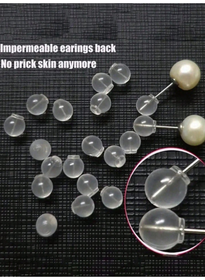 مجموعة 30 قطعة أزرار أقراط صغيرة ناعمة شفافة بديلة للإكسسوار بدون ثقب - Image 3