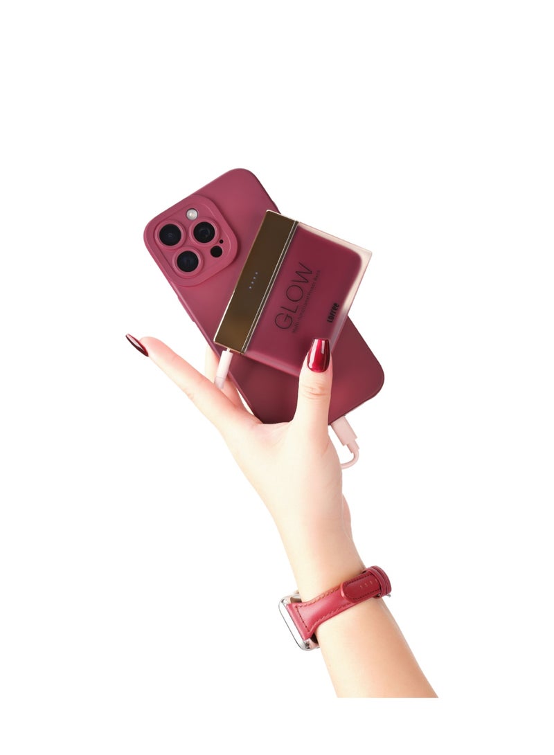 LOFREE Glow compact Power Bank 10000mAH, up to 22.5W USB fast charging, LED Light effects, Air Travel Friendly, 8 point safety system, Rose Fume color - Image 3