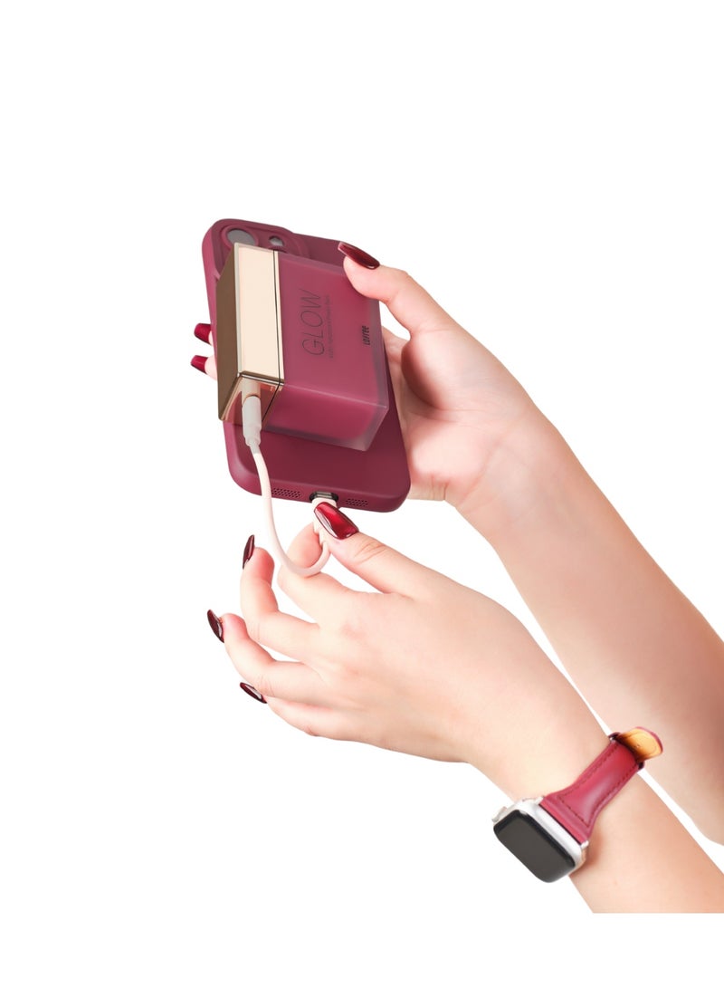 LOFREE Glow compact Power Bank 10000mAH, up to 22.5W USB fast charging, LED Light effects, Air Travel Friendly, 8 point safety system, Rose Fume color - Image 4