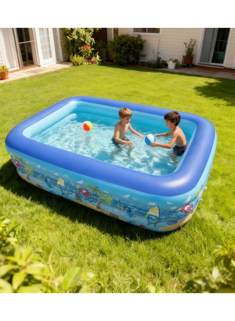 نورة بِرْكَةُ سِبَاحَةٍ قابِلَةٌ لِلْنَفْخِ مِنْ Acotsun، بِأَبْعَادٍ 210 سم × 138 سم × 55 سم، مُناسِبَةٌ لِشَخْصَيْنِ بَالِغَيْنِ أَوْ 3 أَطْفال. بِرْكَةٌ عائِلِيَّةٌ مُقَوَّاةٌ لِلْخَارِجِ وَالْحَدِيقَةِ، لِحَفْلَاتِ الصَّيْفِ وَحَفْرَاتِ الكُرَاتِ وَالرِّمالِ وَبِرَكِ الصَّيْد - Image 1