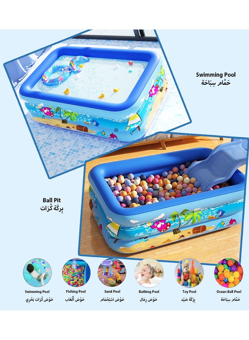 نورة بِرْكَةُ سِبَاحَةٍ قابِلَةٌ لِلْنَفْخِ مِنْ Acotsun، بِأَبْعَادٍ 210 سم × 138 سم × 55 سم، مُناسِبَةٌ لِشَخْصَيْنِ بَالِغَيْنِ أَوْ 3 أَطْفال. بِرْكَةٌ عائِلِيَّةٌ مُقَوَّاةٌ لِلْخَارِجِ وَالْحَدِيقَةِ، لِحَفْلَاتِ الصَّيْفِ وَحَفْرَاتِ الكُرَاتِ وَالرِّمالِ وَبِرَكِ الصَّيْد - Image 2