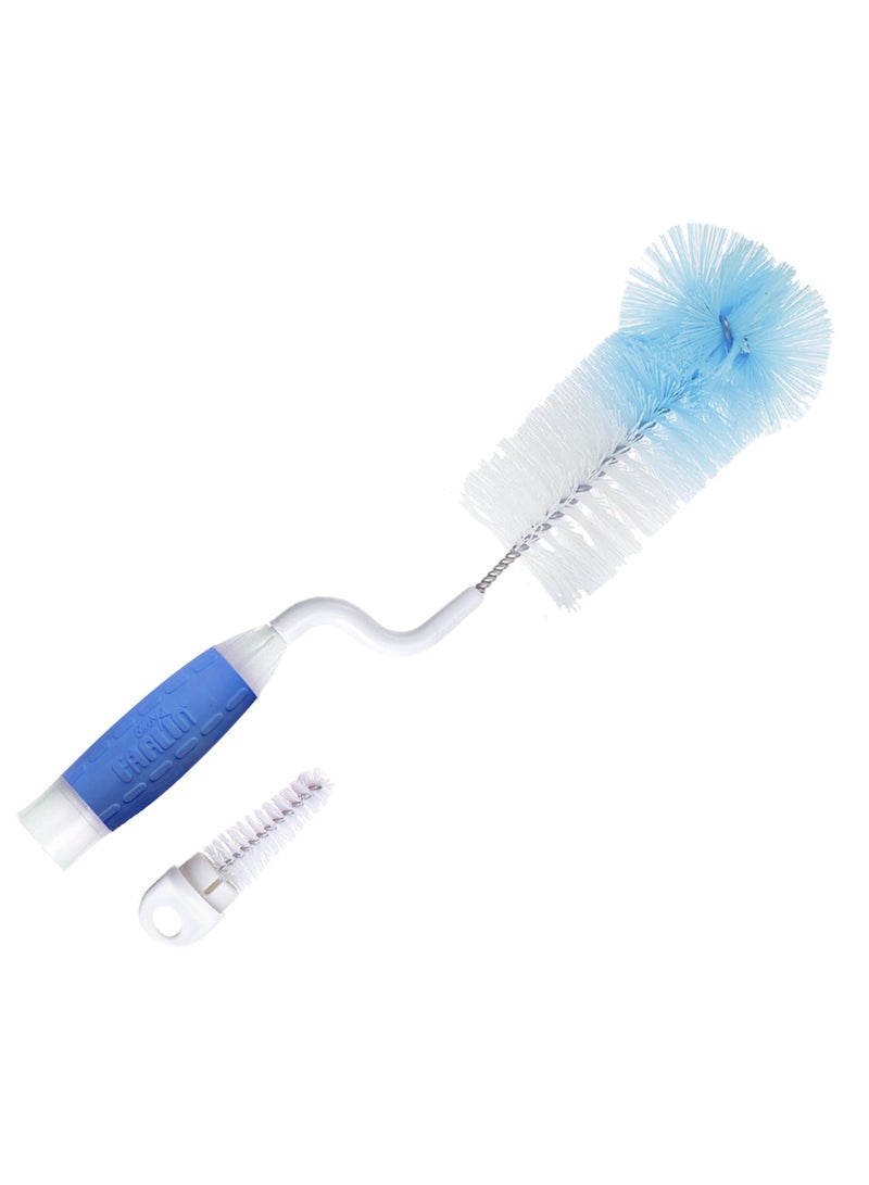 FARLIN Rotatable Bottle & Nipple Brushes – Blue/Red | Bottle Brush with Revolving Handle | Nipple Cleaning Brush | Hanging Handle (1 Set) - Image 1