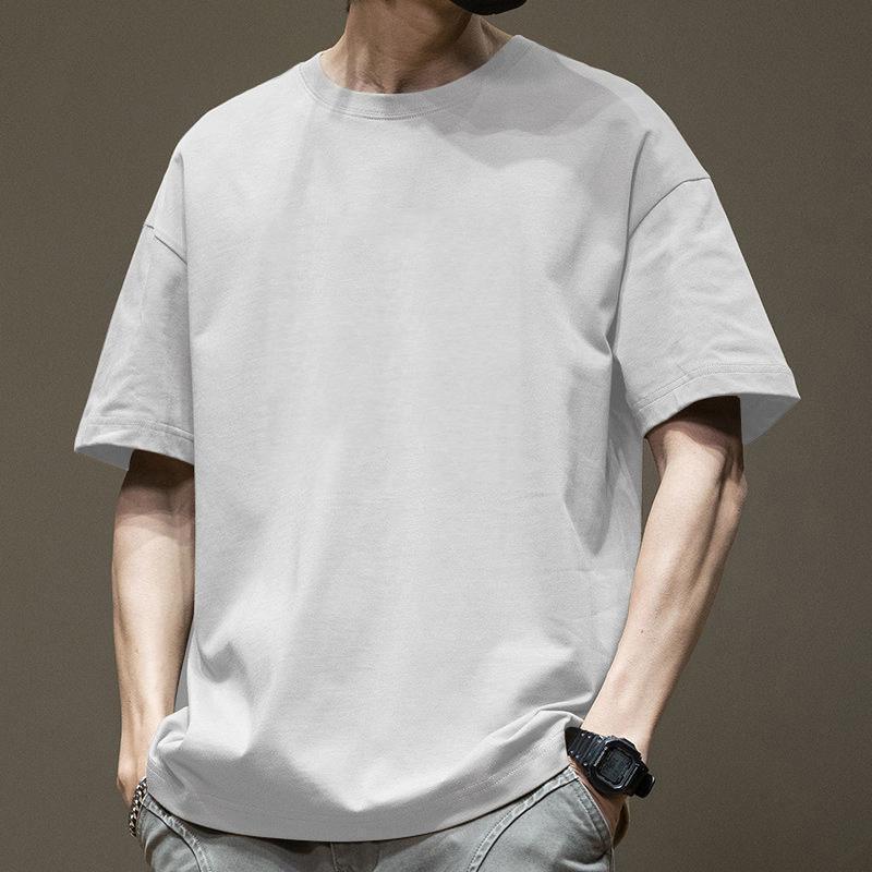 Vintage Printed Short-sleeved T-shirt Men's Ins Trendy Brand Fashionable Half-sleeved T-shirt Summer Top Loose Heavy Base Shirt - Image 3