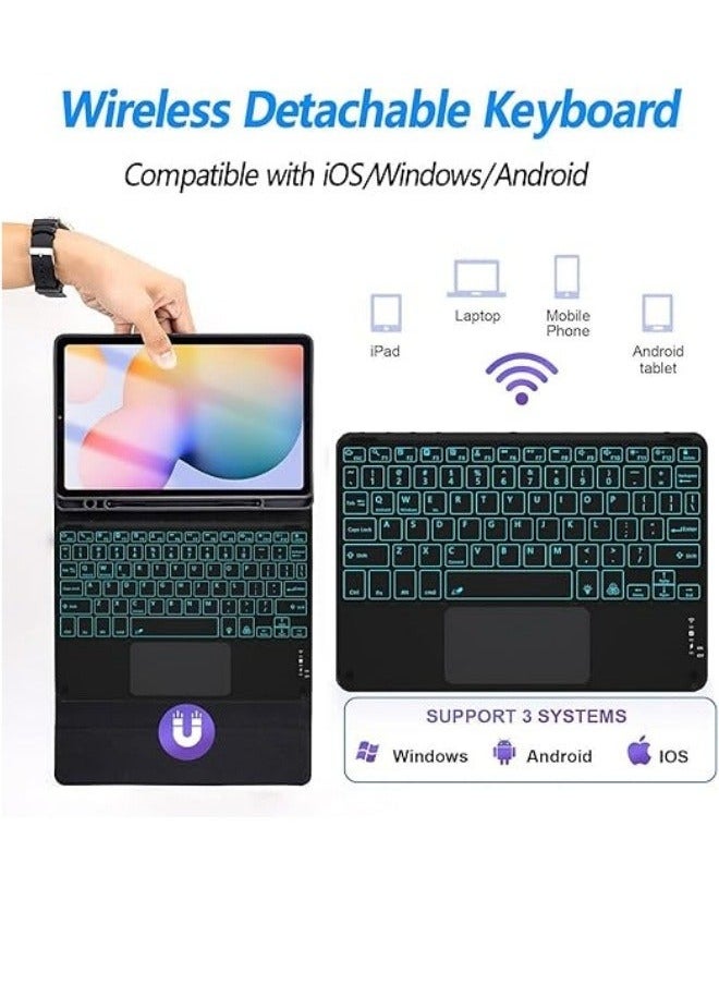 Generic - Touchpad Keyboard Case Compatible with Samsung Tab A9 Plus (X210/X215/X216),Colorful Backlight, Multi-Touch Trackpad, Flip Stand Pencil Holder for A9+ - Image 1