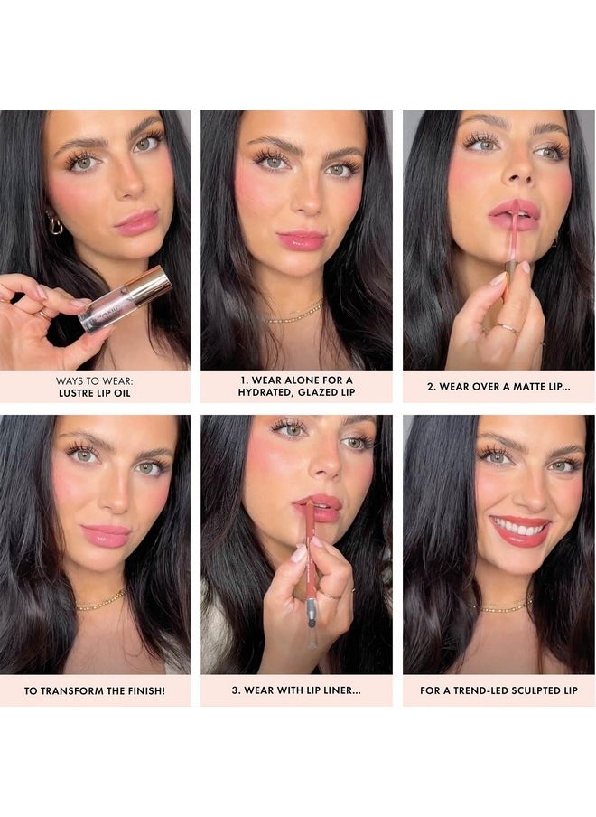 ICONIC LONDON Lustre Lip Oil | Non Sticky, Moisturizing And High Shine Lip Oil, Containing Vitamin C And Hyaluronic Acid, Cruelty Free, Vegan Makeup, One To Watch (Red), 6 Ml/ 0.2 Fl Oz  - Image 4