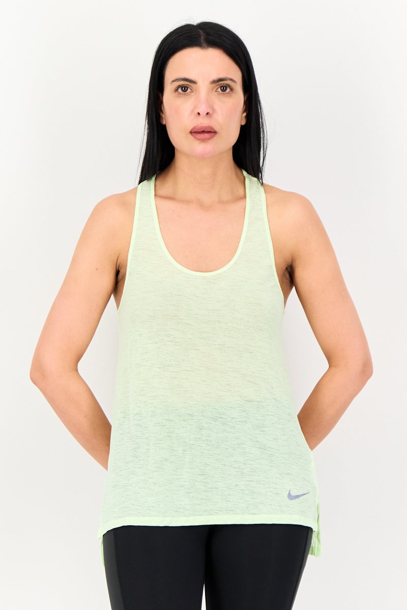 Nike Women Sleeveless Brand Logo Training Tank Top, Lime Green - Image 1