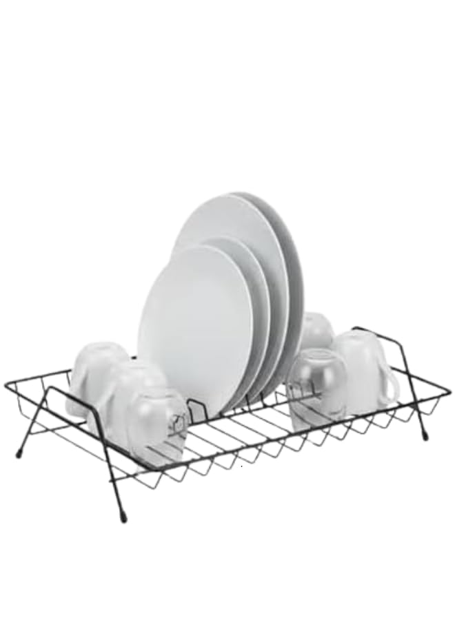 Premium 1-Tier Large Dish Drying Rack – Heavy-Duty Stainless Steel Kitchen Organizer with Utensil Holder & Sink Caddy – Rust-Resistant Matte Black Dish Strainer - Image 1