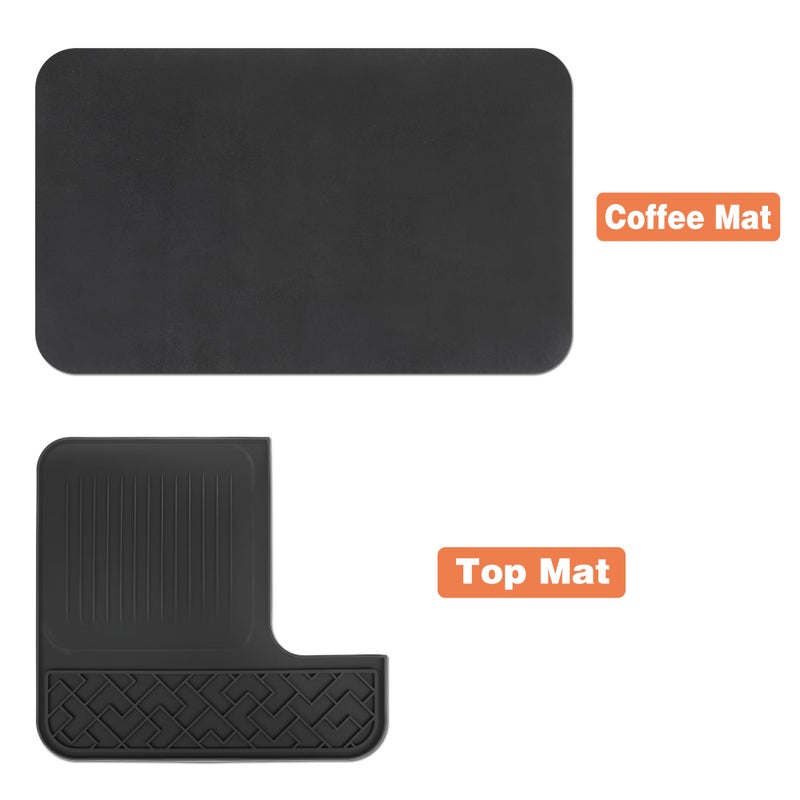 Funria Top Mat for Ninja Luxe Espresso Coffee Machine ES601 Waterproof Heat-Resistant, Coffee Mat for Countertops Accessories Fit Under Coffee Machine Drying Mat, Bar Mats Accessories for Ninja Cafe - Image 5