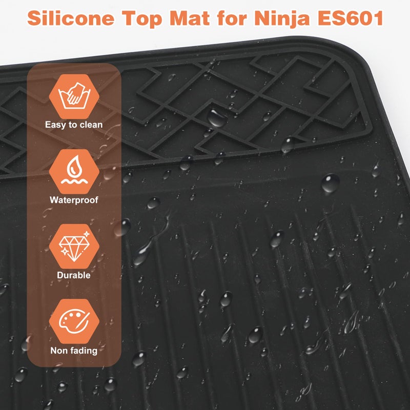 Funria Top Mat for Ninja Luxe Espresso Coffee Machine ES601 Waterproof Heat-Resistant, Coffee Mat for Countertops Accessories Fit Under Coffee Machine Drying Mat, Bar Mats Accessories for Ninja Cafe - Image 2