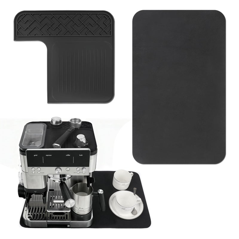 Funria Top Mat for Ninja Luxe Espresso Coffee Machine ES601 Waterproof Heat-Resistant, Coffee Mat for Countertops Accessories Fit Under Coffee Machine Drying Mat, Bar Mats Accessories for Ninja Cafe - Image 1