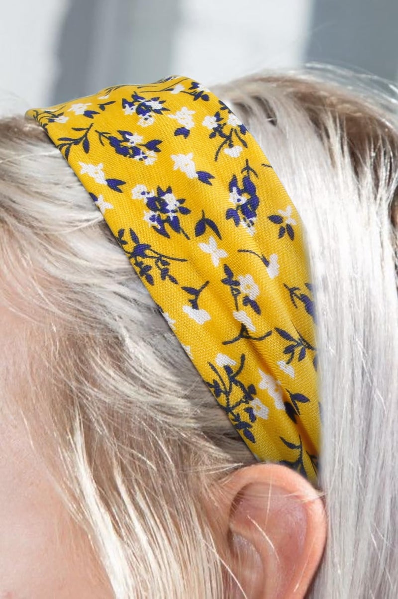 TERSE Headbands for Women Trendy Floral Print - Non Slip Summer Head Bands Soft Fabric Hair Bands for Workout Yoga Running Sport - Image 5
