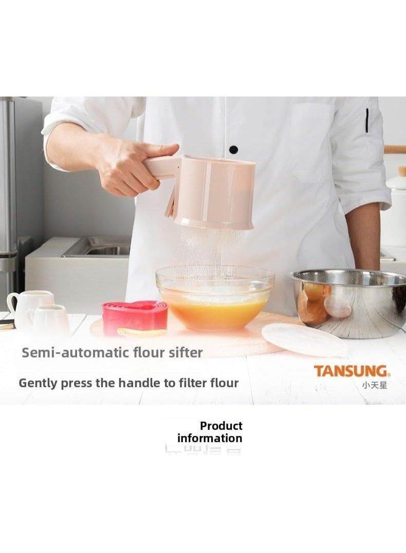 Professional Flour Sifter with Double Fine Mesh – One-Hand Press Sugar & Flour Sieve, Easy Crank Sifter for Baking Cakes, Cookies, Pastries & Powdered Sugar Dusting - Image 4