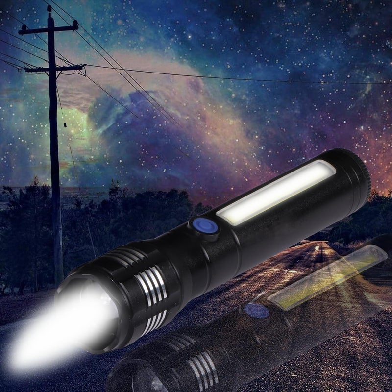 Care4 Care 4 4Mode Zoom Flashlight HighLowStrobe with Side COB Light and Durable Metal Body - Image 5
