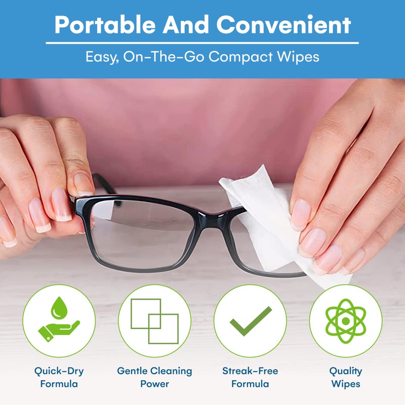 Care Touch Care Touch Lens Wipes for Eyeglasses - 400 Count Individually Wrapped Pre-Moistened Wipes, 4.5x11-Inch - Sunglasses, Screens, and Glasses Cleaner - Gentle and Portable for Cleaning of Devices  - Image 5