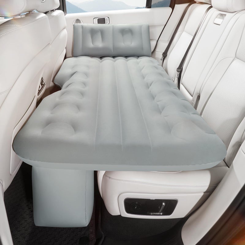 BEBAS Inflatable Car Air Mattress for Back Seat & SUV - All-in-One Design with Built-in Pump & Pillow, Quick 1-Key Inflation/Deflation, Comfort Portable Bed for Camping, Travel, Trucks | Gray - Image 1