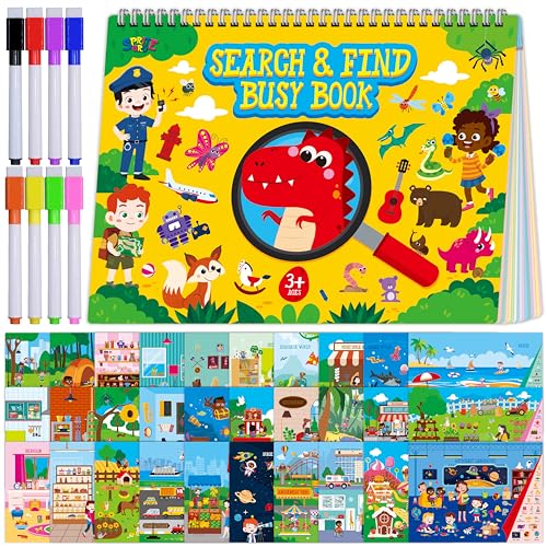SpriteGru Search Find Book 30 Different Themes 32 Pages Activities Book Montessori Learning Toy Educational Game Autism Sensory Toys for Preschool Girls and Boys Ages 3 4 5 6 - Image 1