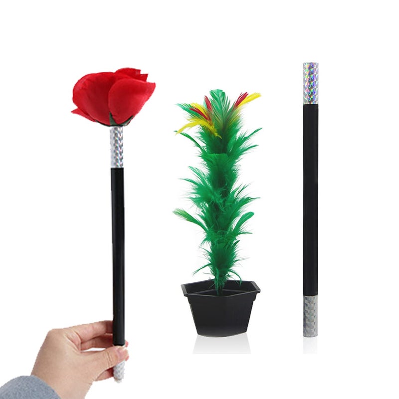 VANTIYAUS Stick to RoseFlower Magic Tricks Flowers Appearing Close up Street Stage Magic PropsEasy Magic Trick Show Performance Prop Funny for Adults - Image 3