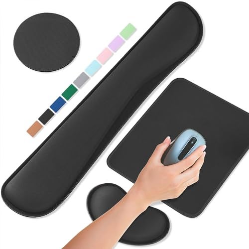 ABRONDA Office Ergonomic Memory Foam Computer Mouse and Keyboard Wrist Rest pad Support Carpal Tunnel Wrist Rest for Keyboard and Mouse Wrist Support Set - Image 1