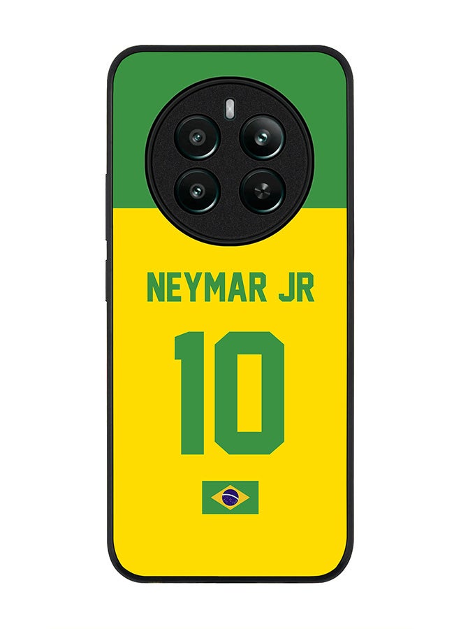 Stylizedd Rugged Black edge case for Realme 12 Plus 5G / Realme 12 4G, Slim fit Case Flexible Cover - Football Team - Brazil, Player Name - Neymar Jr - Image 1
