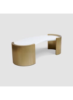 AL HUZAIFA FURNITURE Mia Coffee Table Ice Jade Marble And Brushed Gold  - Image 1