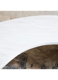 AL HUZAIFA FURNITURE Mia Coffee Table Ice Jade Marble And Brushed Gold  - Image 3