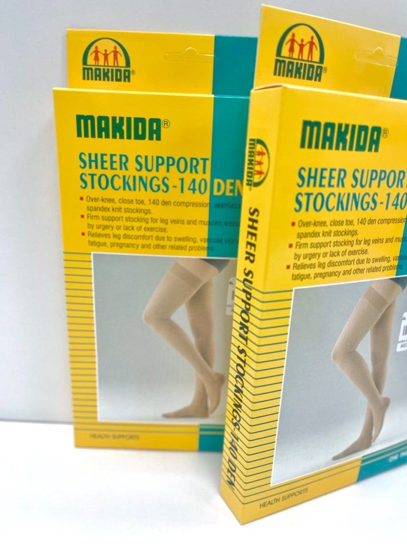 MAKIDA Sheer Support Stockings 140DEN Medium Size - Image 1