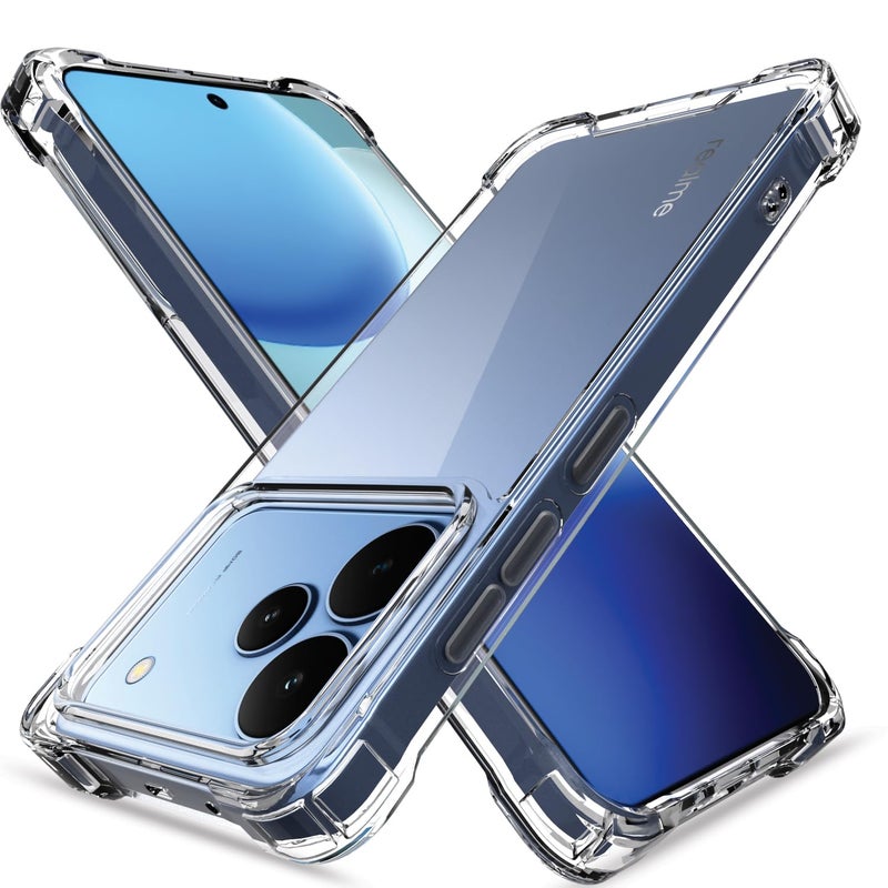 Pikkme Back Cover for Realme P4 5G PC + TPU Clear Transparent Raised Edges Shockproof Protective Phone Bumper Case(Transparent) - Image 1