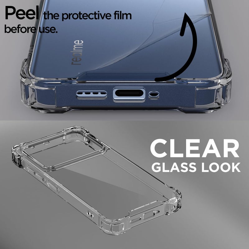 Pikkme Back Cover for Realme P4 5G PC + TPU Clear Transparent Raised Edges Shockproof Protective Phone Bumper Case(Transparent) - Image 3