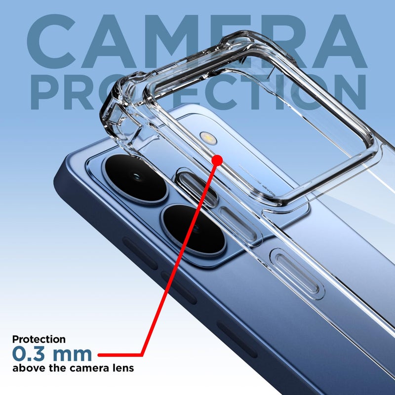 Pikkme Back Cover for Realme P4 5G PC + TPU Clear Transparent Raised Edges Shockproof Protective Phone Bumper Case(Transparent) - Image 5