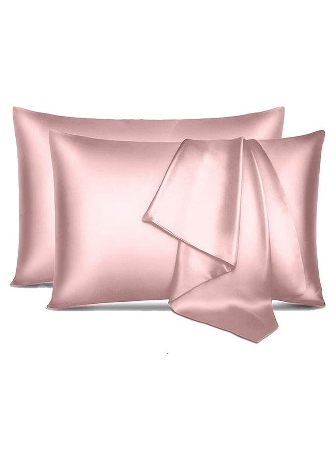 Silk Satin Pillowcase for Hair and Skin Queen - Champagne Gold Silk Pillowcase 2 Pack 76L x 51W CM (20x30 Inches) - Satin Pillow Cases Set of 2 with Envelope Closure - Image 1
